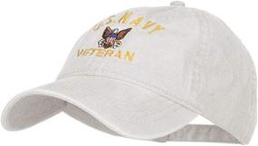 img 3 attached to e4Hats.com US Navy Veteran Military Embroidered Washed Cap - Classic Tribute to Your Service