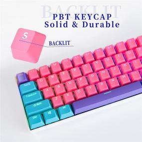 img 2 attached to 🔑 GTSP 61 Keycaps 60 Percent, Ducky One 2 Mini Keycaps PBT OEM Cute Keycap Set with Key Puller for Cherry MX Switches GK61/RK61/Anne pro 2/Joker Mechanical Gaming Keyboard, Ahri Theme - Key CAPS ONLY