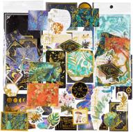 stosts vintage stickers papers pack: 120pcs retro scrapbooking decorations for planner art, craft, journaling, and card making - plant & space themed diy embellishment supplies logo