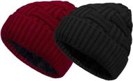 🎩 loritta 2 pack winter beanie hat set: cozy knitted wool slouchy thick baggy beanie skull cap for men and women – perfect gifts! logo