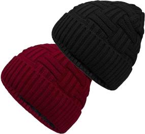 img 2 attached to 🎩 Loritta 2 Pack Winter Beanie Hat Set: Cozy Knitted Wool Slouchy Thick Baggy Beanie Skull Cap for Men and Women – Perfect Gifts!