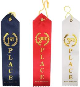 img 1 attached to 🏅 Premium Quality 1st Place (Blue) Award Ribbons with Card and String - Pack of 24