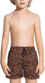 img 2 attached to Quick Dry Cow Print Boys Swim Trunks - Little Boys Cattle Skin Bathing Suit