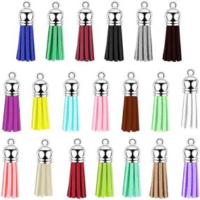 img 4 attached to 🔑 140-Piece Keychain Tassel Set for Crafts - Bulk Leather Tassel Keychain Pendants for Jewelry Making, DIY Art Projects - 20 Colors for Women, Kids, and Craft Enthusiasts