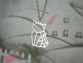 img 3 attached to Geometric Necklace Origami Jewelry – Stylish Girls' Menagerie Accessories