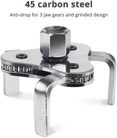 img 1 attached to 🔧 JDMON Universal Adjustable Oil Filter Wrench: 2-1/2 inch to 4 inch Range, 3 Leg Claw Remover