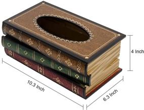 img 3 attached to Vintage Wooden Book Tissue 📚 Box Cover: Elegant Home & Office Décor