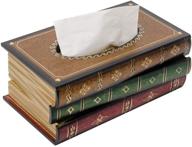 vintage wooden book tissue 📚 box cover: elegant home & office décor logo