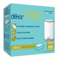 👶 dekor mini diaper pail refills: economical, quick & easy replacement, no preset bag size - exclusive end-of-liner marking, baby powder scent logo
