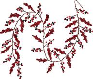 🎄 6 ft red berry garland christmas – vibrant berry twig garland with wired stems, bulk assorted large berries and clusters – rustic holiday fireplace, table runner, centerpiece decor by artiflr logo