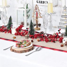 img 3 attached to 🎄 6 Ft Red Berry Garland Christmas – Vibrant Berry Twig Garland with Wired Stems, Bulk Assorted Large Berries and Clusters – Rustic Holiday Fireplace, Table Runner, Centerpiece Decor by Artiflr