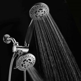 img 2 attached to 🚿 HotelSpa 1445 European Designer Collection 36-Setting Ultra-Luxury 3 Way Chrome Face Head/Handheld Shower Combo with Soft-Grip Rubber Dial Rim and Handle