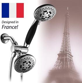 img 3 attached to 🚿 HotelSpa 1445 European Designer Collection 36-Setting Ultra-Luxury 3 Way Chrome Face Head/Handheld Shower Combo with Soft-Grip Rubber Dial Rim and Handle