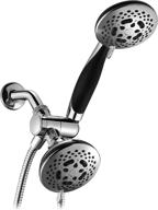 🚿 hotelspa 1445 european designer collection 36-setting ultra-luxury 3 way chrome face head/handheld shower combo with soft-grip rubber dial rim and handle logo