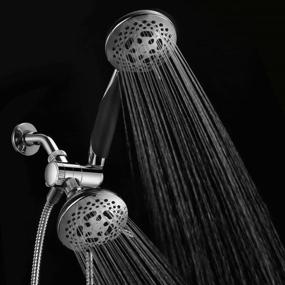 img 1 attached to 🚿 HotelSpa 1445 European Designer Collection 36-Setting Ultra-Luxury 3 Way Chrome Face Head/Handheld Shower Combo with Soft-Grip Rubber Dial Rim and Handle