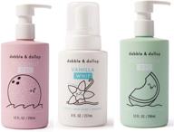 🏖️ dabble & dollop day at the beach bundle: natural bubble bath, body wash, shampoo for kids - paraben & sulfate free, usa-made - vegan, gluten-free, tear-free - honeydew, vanilla & coconut (set of 3) logo