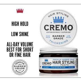 img 2 attached to 💇 Cremo Barber Grade Hair Styling Thickening Paste - Premium Quality, Strong Hold, Natural Finish, 4 Oz