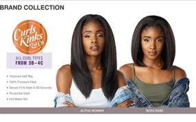 img 3 attached to 🏾 Sensationnel Half Wig Instant Weave Curls Kinks N Co Alpha Woman (1B) - Effortless Transformations for Natural Hair Looks