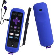 sikai silicone case for roku gaming remote shockproof protective cover for roku 3 (4230 and 4200) roku 2 (4210) rc54r enhanced remote anti-slip washable anti-lost with hand strap (blue) logo