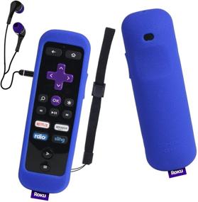 img 4 attached to SIKAI Silicone Case For Roku Gaming Remote Shockproof Protective Cover For Roku 3 (4230 And 4200) Roku 2 (4210) RC54R Enhanced Remote Anti-Slip Washable Anti-Lost With Hand Strap (Blue)