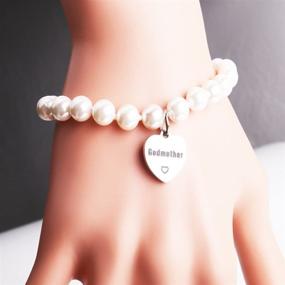 img 2 attached to 🙏 Religious Jewelry: RUNXINTD Godmother Bracelet - Perfect Baptism Gift & Mother's Day Gift for Godmother and Goddaughter