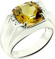 💍 rb gems стерлинговое серебро 925 cтейтмент кольцо: подлинный драгоценный камень подушка 10 мм с родиевым покрытием - изысканный стиль и качество логотип