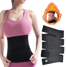 img 4 attached to 🔥 Snatch Me Up Bandage Wrap: TIKTok Invisible Waist Trainer Tape Lumbar Support for Women's Body Shaping, Back Braces, and Postpartum Recovery