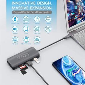 img 2 attached to OOWOLF 9-in-1 USB C Hub: 4K HDMI, 3 USB 3.0, 100W PD, SD & Micro SD Card Reader - MacBook Pro, Pixelbook, XPS Compatible