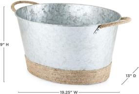 img 3 attached to 🍻 Stylish Twine Seaside Jute Rope Wrapped Galvanized Ice Beverage Tub - Holds 4.5 Gallons, Perfect for Wine and Beer Bottles