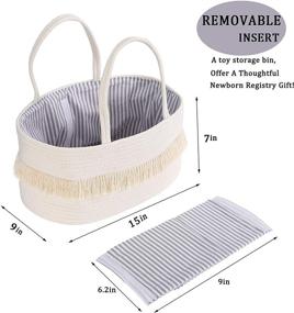 img 2 attached to 👶 Baby Rope Diaper Caddy Organizer: Portable Nursery Storage Bin for Changing Table & Car