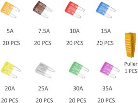 img 2 attached to Набор предохранителей SIM&amp;NAT Mini Small - 160 штук - 5 7.5 10 15 20 25 30 35 Ампер - для автомобилей, лодок, грузовиков и внедорожников - замена предохранителей для автомобилей с APM/ATM разъемом
