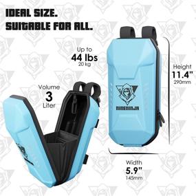 img 3 attached to 🛴 Compact and Portable NINENINJA Scooter Storage Bag: Waterproof, Large Capacity with Handlebar Mounted Organizer and Mesh Pocket (Light Blue)