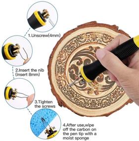 img 1 attached to Enhanced Wood Burning Kit: Temperature Adjustable Pyrography Machine 110V 60W with 20PCS Pyrography Wire Tips for Wood, Leather, Gourd