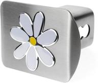 🌺 lfparts plumeria flower 3d emblem metal trailer hitch cover: perfect fit for 2" receivers logo