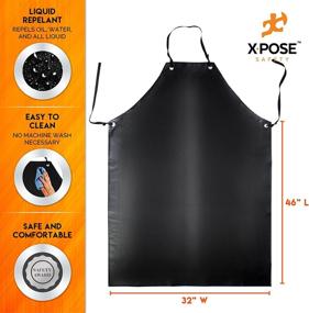 img 2 attached to 🔧 Heavy-Duty Vinyl Apron - Industrial-Grade Waterproof Material for Optimal Protection in Lab Work, Meat and Food Service Facilities - by Xpose Safety