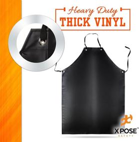 img 1 attached to 🔧 Heavy-Duty Vinyl Apron - Industrial-Grade Waterproof Material for Optimal Protection in Lab Work, Meat and Food Service Facilities - by Xpose Safety