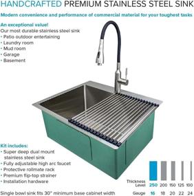 img 2 attached to 🚰 Transolid LSA2-252212-BS 25x22 Dual-Mount Brushed Stainless Laundry/Utility Sink Kit