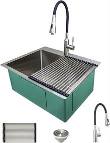 img 4 attached to 🚰 Transolid LSA2-252212-BS 25x22 Dual-Mount Brushed Stainless Laundry/Utility Sink Kit