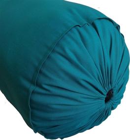 img 1 attached to 🛋️ Saffron HANDICRAFTS Cotton 240TC - Full Round Bolster Cover for Neck Roll, Leg Rest,Yoga & Meditation - Teal Blue (6"x16")