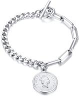 elizabeth celebrity medallion girls' jewelry - asymmetrical stainless design logo