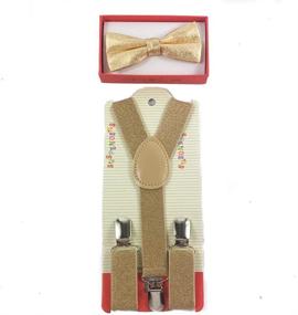 img 3 attached to 🌟 Adorable Metallic Gold Toddler Suspender Bow Tie for Boys and Girls