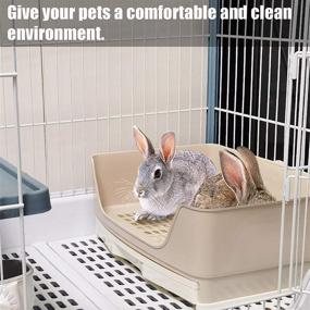 img 3 attached to 🐇 Premium kathson Large Rabbit Litter Box with Drawer - The Ultimate Pet Toilet Potty Trainer Corner Toilet with Bigger Pan and Grass Mat for Adult Guinea Pigs, Chinchilla, Hamster