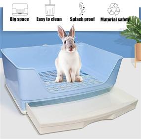 img 1 attached to 🐇 Premium kathson Large Rabbit Litter Box with Drawer - The Ultimate Pet Toilet Potty Trainer Corner Toilet with Bigger Pan and Grass Mat for Adult Guinea Pigs, Chinchilla, Hamster