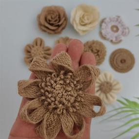 img 1 attached to 🌾 Bulk Burlap Flowers and Lace Ribbon: Perfect Crafts Embellishments for Rustic Wedding Decor, Christmas Gifts, and Home Decoration