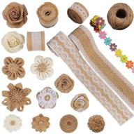 🌾 bulk burlap flowers and lace ribbon: perfect crafts embellishments for rustic wedding decor, christmas gifts, and home decoration logo