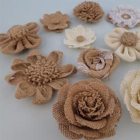 img 2 attached to 🌾 Bulk Burlap Flowers and Lace Ribbon: Perfect Crafts Embellishments for Rustic Wedding Decor, Christmas Gifts, and Home Decoration