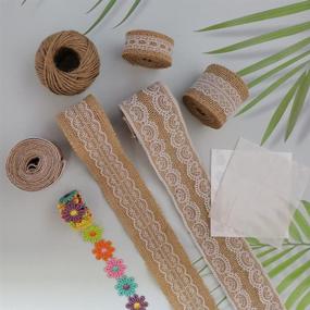 img 3 attached to 🌾 Bulk Burlap Flowers and Lace Ribbon: Perfect Crafts Embellishments for Rustic Wedding Decor, Christmas Gifts, and Home Decoration