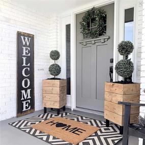 img 2 attached to 🖌️ Enhance Your Home Decor with 24Pcs Reusable Welcome and Seasonal Stencils for Painting on Wood - Perfect for Front Door Porch or Outside Signs