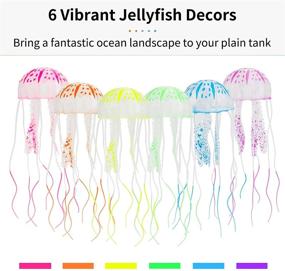 img 3 attached to 🐠 Vibrant Glowing Jellyfish Ornaments for Aquarium Fish Tanks - Uniclife 6 Pcs Decoration