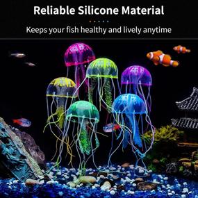 img 2 attached to 🐠 Vibrant Glowing Jellyfish Ornaments for Aquarium Fish Tanks - Uniclife 6 Pcs Decoration